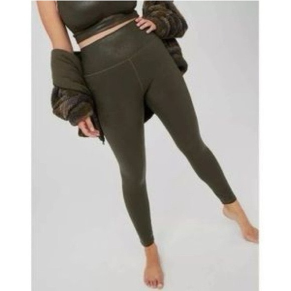 Offline By Aerie High Waist Olive Crackle Set Size Small Activewear Athleisure - Picture 15 of 15